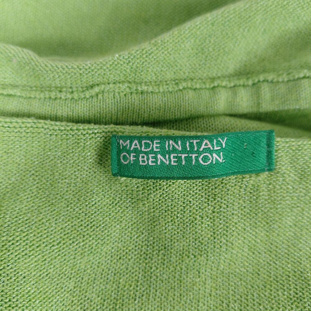 Vintage Benetton lime green boat neck LS sweater SZ small - Picture 7 of 9